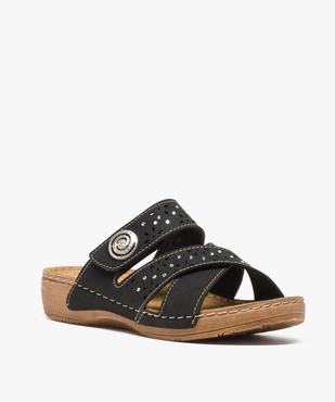 Sandales femme confort avec brides ornées de strass vue2 - GEMO (CONFORT) - GEMO
