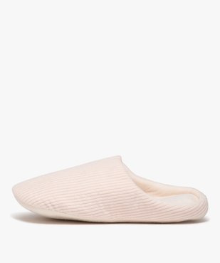 Chaussons femme mules en velours côtelé uni vue3 - GEMO(HOMWR FEM) - GEMO