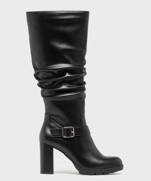 Bottes plissées à talon haut et semelle crantée femme vue1 - VALENTINA BALDA - GEMO