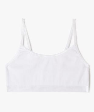 Brassière en maille côtelée à fines bretelles fille vue1 - GEMO 4G FILLE - GEMO