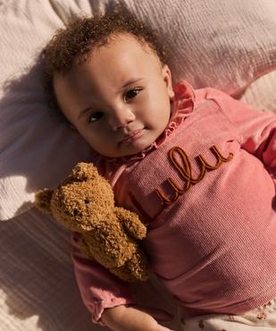 Pyjama 2 pièces en velours bébé fille - LuluCastagnette vue6 - LULU CASTAGNETTE G4G D - GEMO
