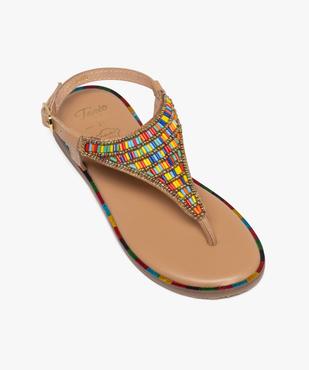 Tongs avec perles brodées sur le dessus fille - Tanéo vue5 - TANEO GEMO FOR GOOD - GEMO
