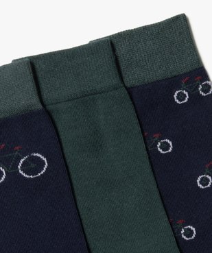 Chaussettes hautes à motifs vélos homme (lot de 3) vue2 - GEMO(HOMWR HOM) - GEMO