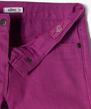 Short en jean coloré avec finition dentelle fille vue2 - GEMO 4G FILLE - GEMO