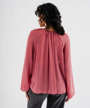 Blouse manches longues en voile vaporeux femme vue3 - GEMO 4G FEMME - GEMO