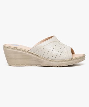 Mules confort ouvertes en cuir  vue1 - CONFORTSOFT - GEMO