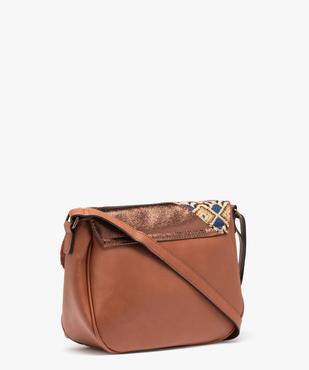 Sac femme avec rabat en toile aspect tapisserie vue2 - GEMO (ACCESS) - GEMO