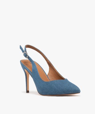 Escarpins à talon aiguille et bout pointu en toile denim femme - Valentina Baldano vue9 - VALENTINA BALDA - GEMO