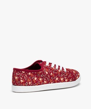 Baskets femme en toile imprimée fleurs fermeture lacets vue4 - GEMO (SPORTSWR) - GEMO
