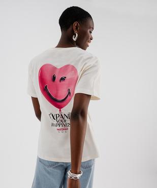 Tee-shirt manches courtes avec motif dos femme - Smiley World vue1 - SMILEY WORLD - GEMO