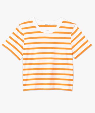 Tee-shirt femme rayé coupe ample et courte vue4 - GEMO(FEMME PAP) - GEMO