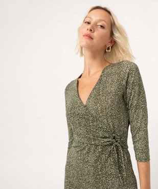 Robe femme imprimée avec haut cache-coeur vue2 - GEMO(FEMME PAP) - GEMO