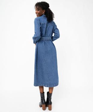 Robe en jean longue à manches longues femme - LuluCastagnette vue4 - LULUCASTAGNETTE - GEMO