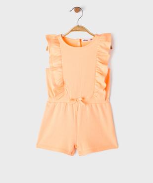 Combishort avec volants sur le buste bébé fille vue1 - GEMO 4G BEBE - GEMO