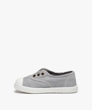 Baskets fille élastiquées en toile unie et bout renforcé vue3 - GEMO (ENFANT) - GEMO