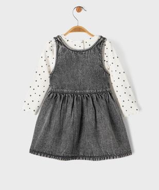 Ensemble 2 pièces bébé fille tee-shirt et robe en jean vue4 - GEMO(BEBE DEBT) - GEMO
