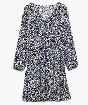 Robe femme à manches longues imprimé fleurs vue4 - GEMO(FEMME PAP) - GEMO