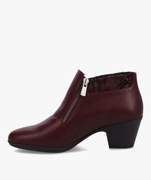 Boots confort femme unies à talon fermeture zippée vue3 - GEMO (CONFORT) - GEMO