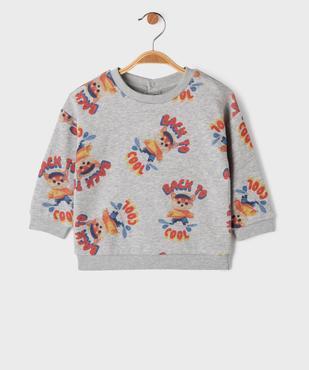 Sweat en molleton chiné imprimé all over bébé garçon vue1 - GEMO 4G BEBE - GEMO