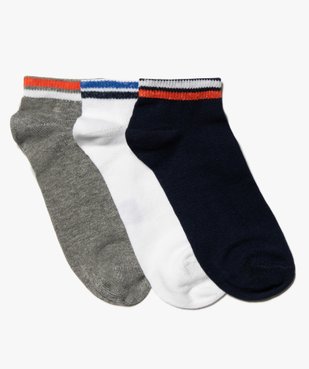 Socquettes enfant avec liserés en haut de la tige (lot de 3) vue1 - GEMO (ENFANT) - GEMO