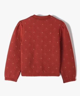 Veste fille à matelassage géométrique et détails dorés - LuluCastagnette vue4 - LULUCASTAGNETTE - GEMO