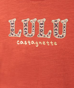 Tee-shirt fille avec inscription brodée sur le buste— LuluCastagnette vue2 - LULUCASTAGNETTE - GEMO