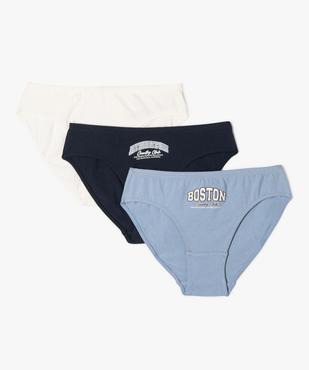 Culottes avec inscriptions sur l’avant fille (lot de 3) vue1 - GEMO 4G FILLE - GEMO