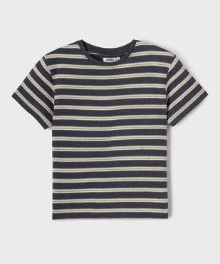 Tee-shirt manches courtes à rayures brodées garçon vue1 - GEMO (ENFANT) - GEMO