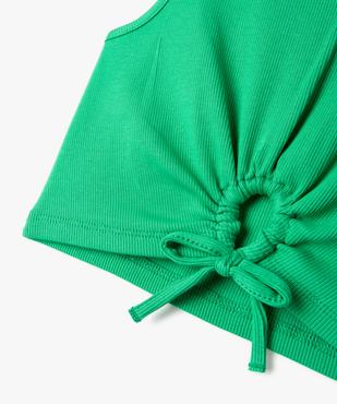 Débardeur en maille côtelée coupe courte avec ouverture sur le ventre fille vue2 - GEMO 4G FILLE - GEMO