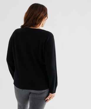 Gilet à col rond en maille fine femme grande taille vue3 - GEMO (G TAILLE) - GEMO