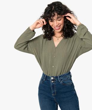 Blouse femme à manches longues à fines rayures pailletées vue1 - GEMO(FEMME PAP) - GEMO