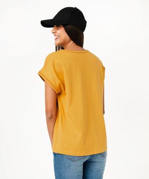 Tee-shirt à manches courtes avec finitions scintillantes femme vue3 - GEMO 4G FEMME - GEMO