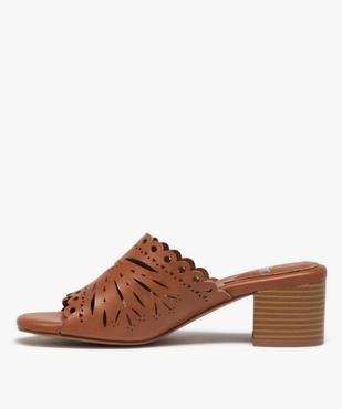 Mules femme à talon dessus large bride ajourée vue4 - GEMO(URBAIN) - GEMO