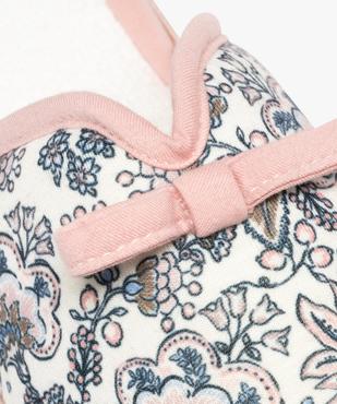 Chaussons mules en toile à motifs fleuris femme vue6 - GEMO 4G FEMME - GEMO