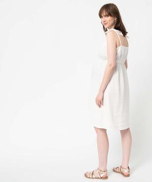 Robe de grossesse à fines bretelles en gaze de coton vue3 - GEMO (MATER) - GEMO