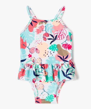 Maillot de bain bébé fille 1 pièce à volant et motif tropical vue1 - GEMO(BEBE DEBT) - GEMO