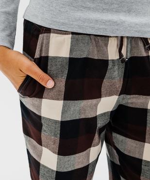 Pantalon de pyjama en flanelle à carreaux et taille élastiquée femme vue2 - GEMO(HOMWR FEM) - GEMO
