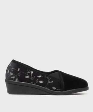 Chaussons en velours à talon compensé femme vue1 - G'FLEX - GEMO