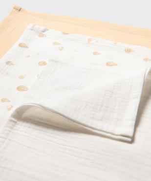Langes en gaze de coton bébé 60x60 cm (lot de 3) vue2 - GEMO(BB COUCHE) - GEMO