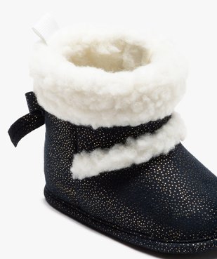 Chaussons bébé fille boots pailletées à col sherpa vue6 - GEMO 4G BEBE - GEMO