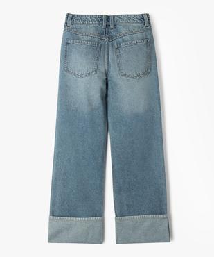Jean baggy à revers taille ajustable fille vue4 - GEMO (JUNIOR) - GEMO