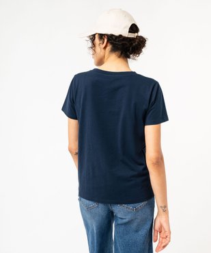 Tee-shirt à manches courtes avec logo brodé femme - LuluCastagnette vue3 - LULUCASTAGNETTE - GEMO