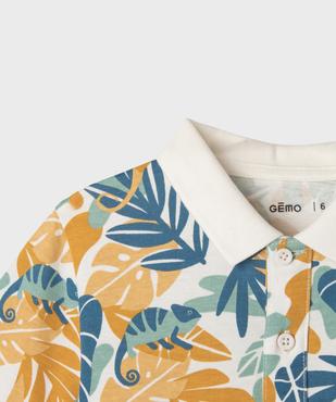 Polo manches courtes à motifs exotiques garçon vue2 - GEMO (ENFANT) - GEMO