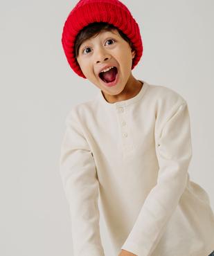 Tee-shirt manches longues en maille nid d’abeille garçon vue1 - GEMO 4G GARCON - GEMO