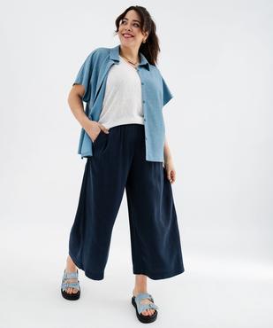 Tee-shirt manches courtes pailleté à col V femme grande taille vue10 - GEMO (G TAILLE) - GEMO