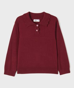 Pull fin en viscose avec col fantaisie fille vue1 - GEMO 4G FILLE - GEMO