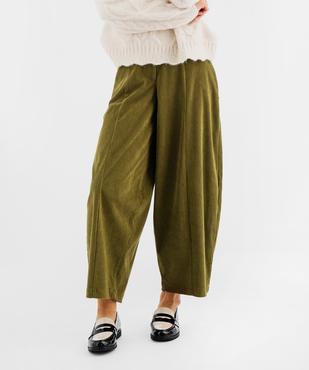 Pantalon barrel en velours femme vue1 - GEMO(FEMME PAP) - GEMO