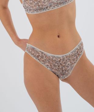 Culotte en voile semi-transparent et dentelle femme vue1 - GEMO(HOMWR FEM) - GEMO
