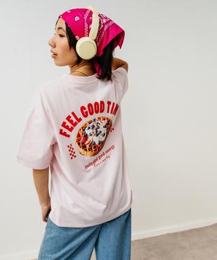 Tee-shirt manches courtes imprimé devant et dos fille vue6 - GEMO 4G FILLE - GEMO