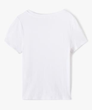 Tee-shirt fille à manches courtes en maille côtelée - LuluCastagnette vue3 - LULUCASTAGNETTE - GEMO
